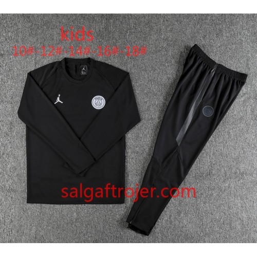 PSG Børn Sweatshirt Dragt Jordan Sort 2018-2019 PSG Børn Sweatshirt Dragt Jordan Sort 2018-2019